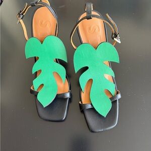STUAD Leather Palm Leaf Sandals